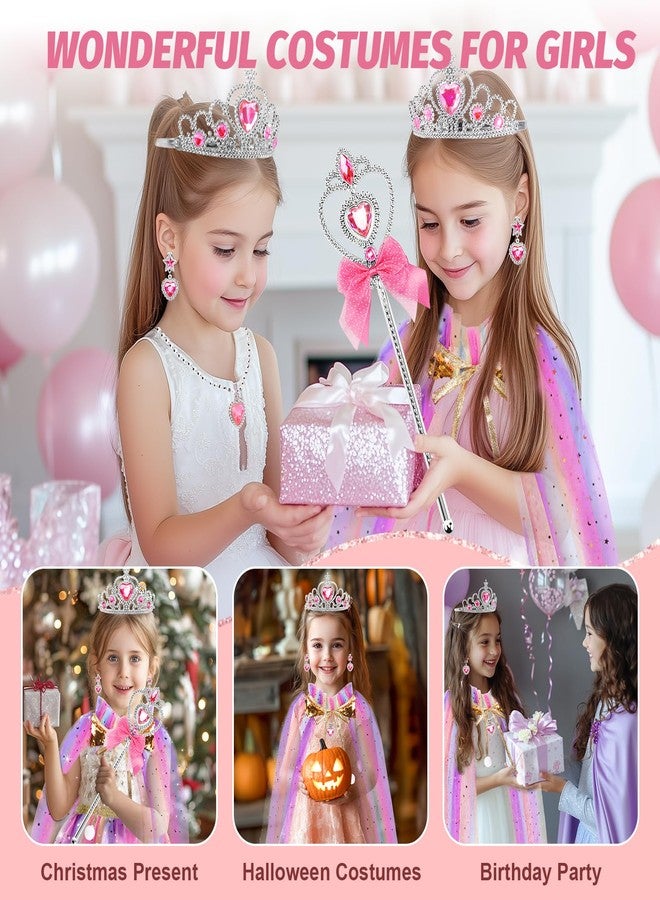 FunMission Princess Dress Up for Little Girl Toys, 9Pcs Christmas Costumes for Kids, Princess Costume Girls, Dress up Clothes for Play, Princess Cape with Crown, Present for Ages 3+ - Image 5